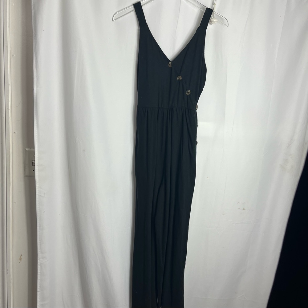 American Eagle black Knit Wide leg jumpsuit size small 1220